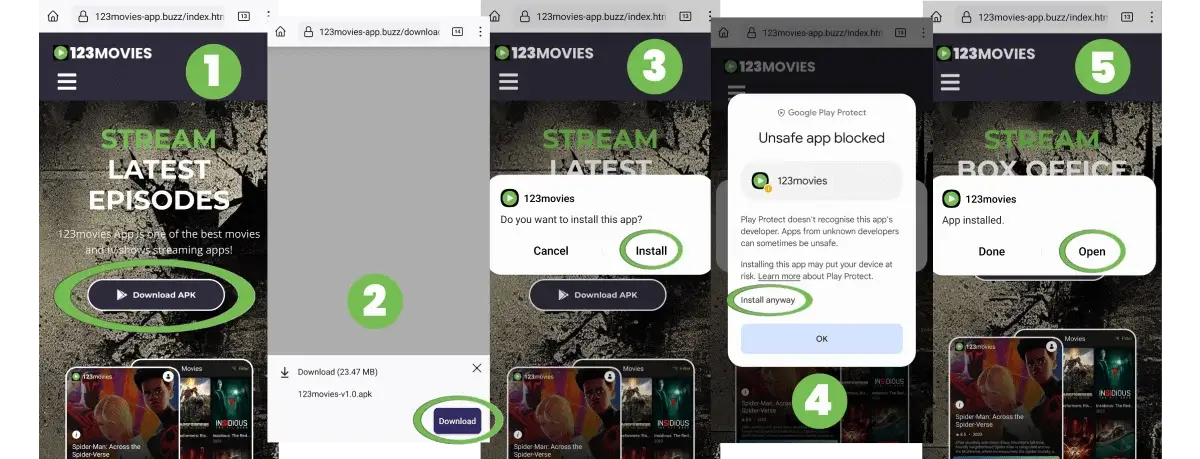 123movies Install Screenshot